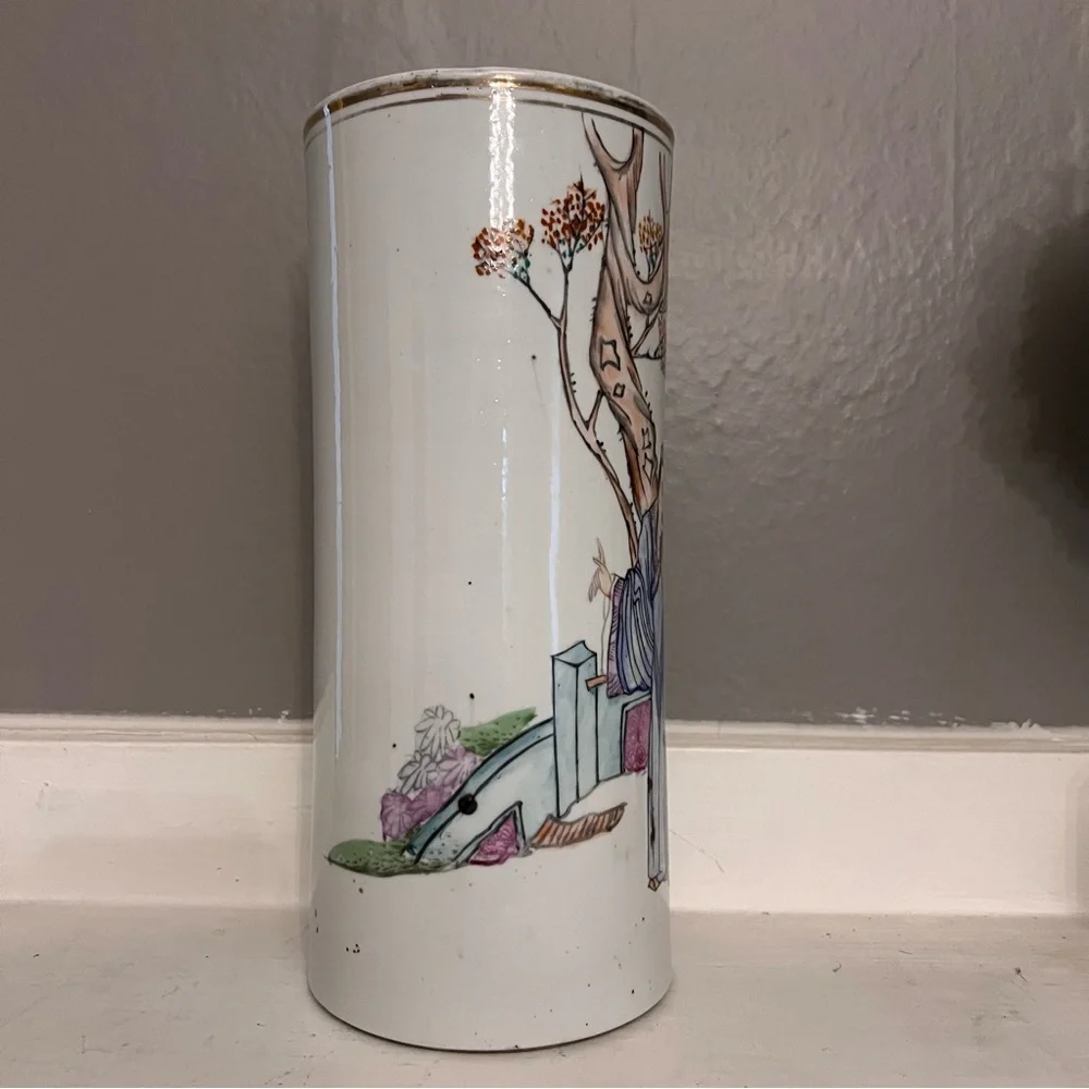 Antique Chinese Vase / Brush Pot / Hat Stand